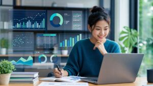 Pelajar mempelajari asas data science melalui analisis dan visualisasi data